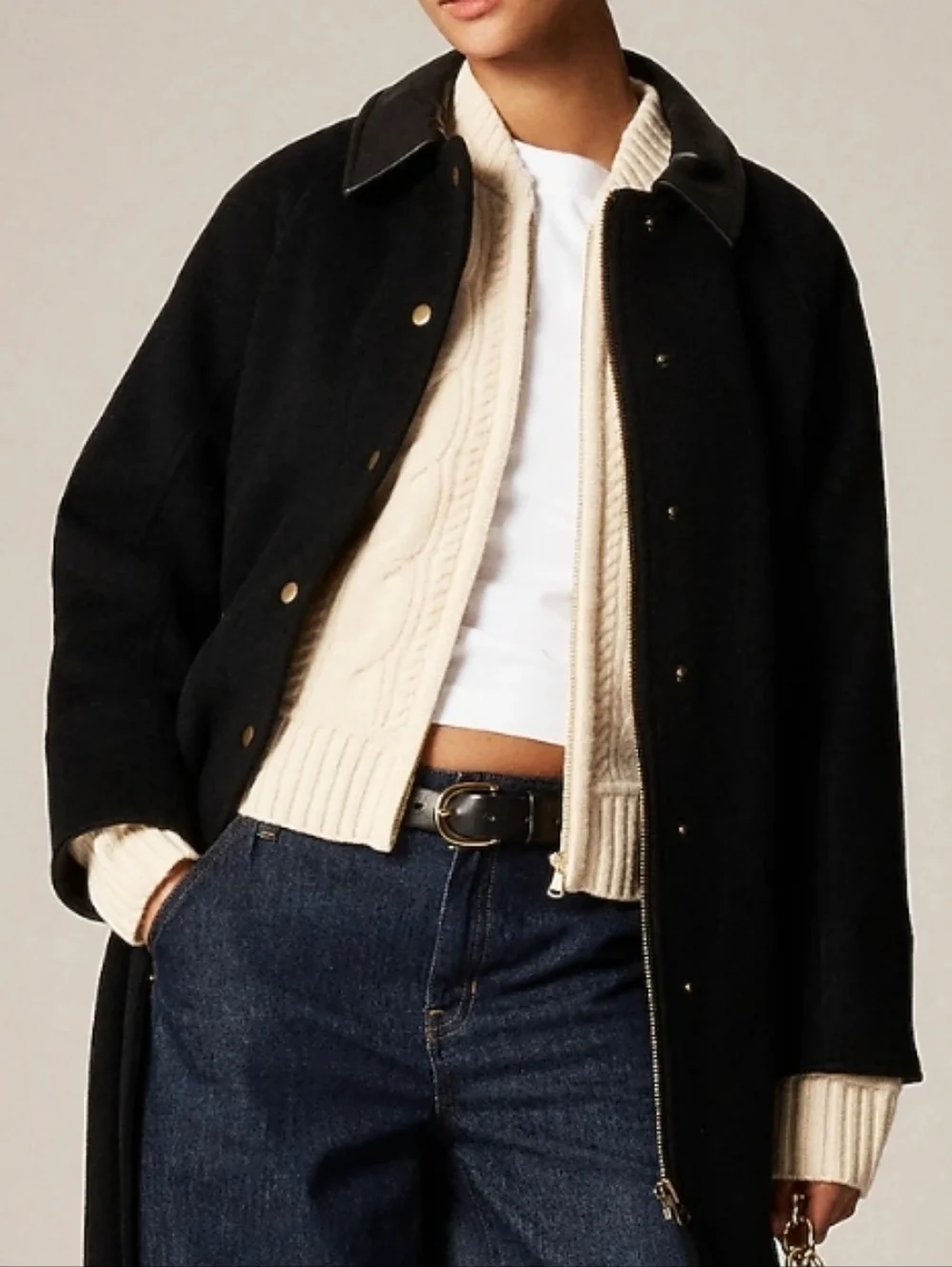 NWT J. Crew Wool cable-knit bomber jacket